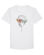 Floral Head Hibiscus Tricou mânecă scurtă guler larg Bărbat Skater