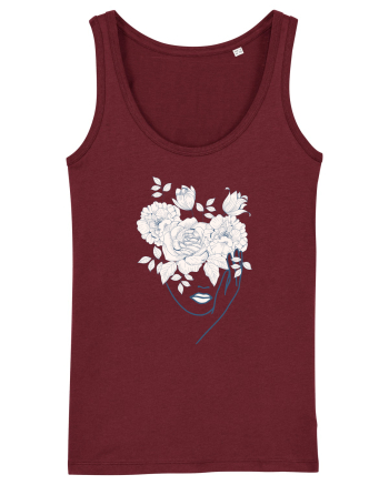 Floral Head Lips Burgundy