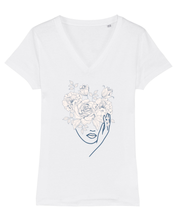 Floral Head Lips White