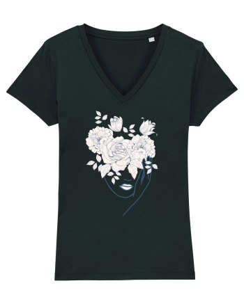 Floral Head Lips Black