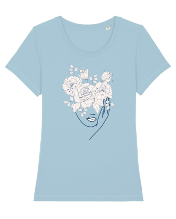 Floral Head Lips Sky Blue