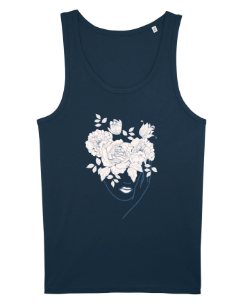 Floral Head Lips Navy