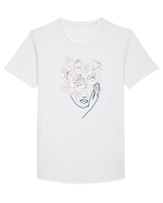 Floral Head Lips Tricou mânecă scurtă guler larg Bărbat Skater