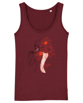 Floral Back Feminin Burgundy