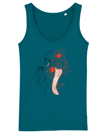 Floral Back Feminin Ocean Depth