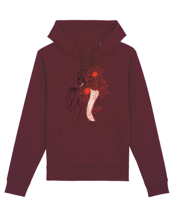 Floral Back Feminin Burgundy