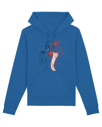 Floral Back Feminin Royal Blue