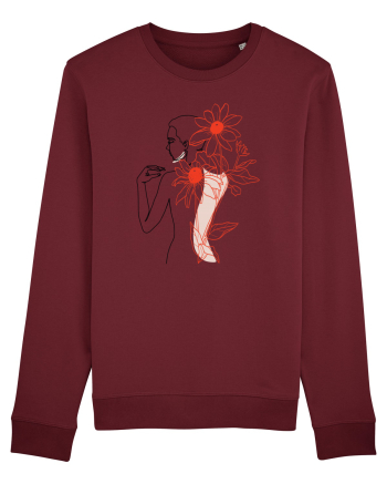Floral Back Feminin Burgundy