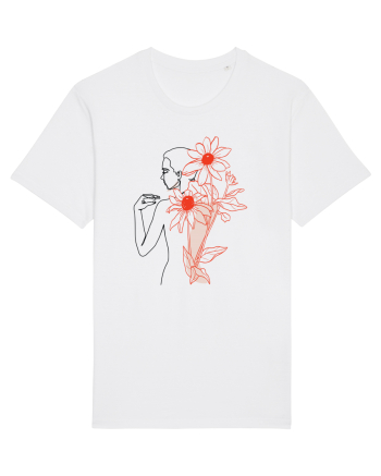 Floral Back Feminin White