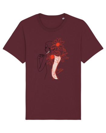 Floral Back Feminin Burgundy