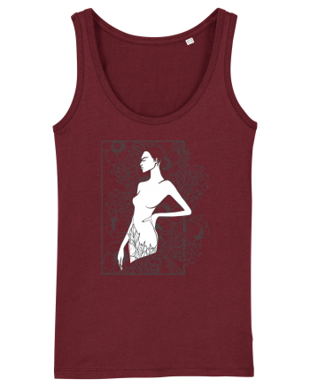 Floral Side Feminin Burgundy