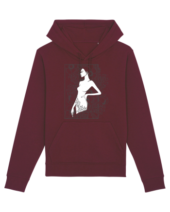 Floral Side Feminin Burgundy