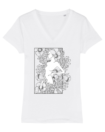 Floral Side Feminin White