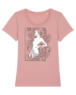 Floral Side Feminin Tricou mânecă scurtă guler larg fitted Damă Expresser