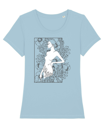 Floral Side Feminin Sky Blue