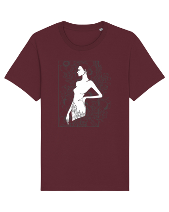 Floral Side Feminin Burgundy