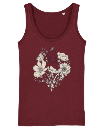 Silueta in Flori Back Burgundy