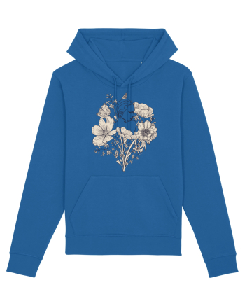 Silueta in Flori Back Royal Blue