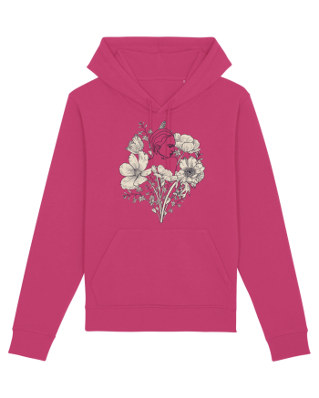 Silueta in Flori Back Raspberry