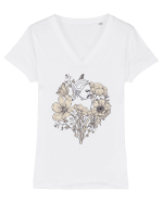 Silueta in Flori Back Tricou mânecă scurtă guler V Damă Evoker