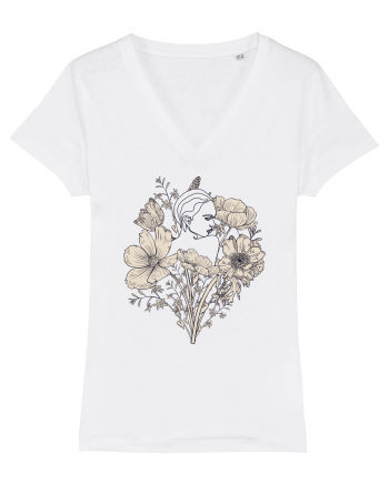 Silueta in Flori Back White