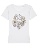 Silueta in Flori Back Tricou mânecă scurtă guler larg fitted Damă Expresser