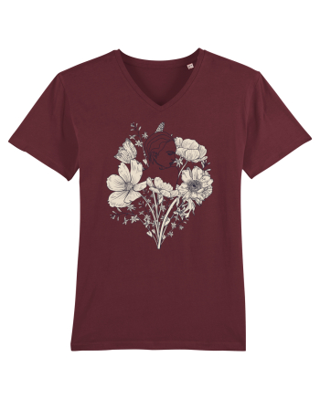 Silueta in Flori Back Burgundy