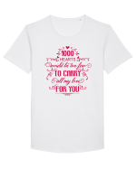 1000 de Inimi Tricou mânecă scurtă guler larg Bărbat Skater