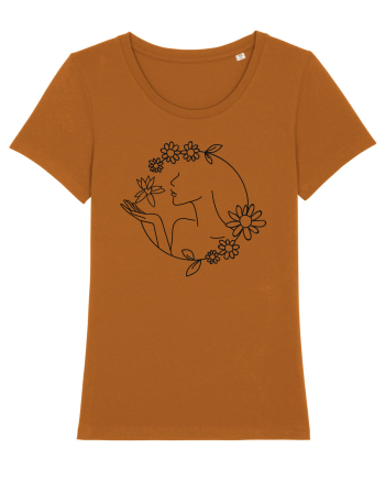 Floral Line Art Roasted Orange