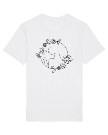 Floral Line Art White