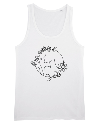 Floral Line Art White