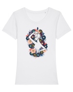 Colorful Feminin Back Tricou mânecă scurtă guler larg fitted Damă Expresser