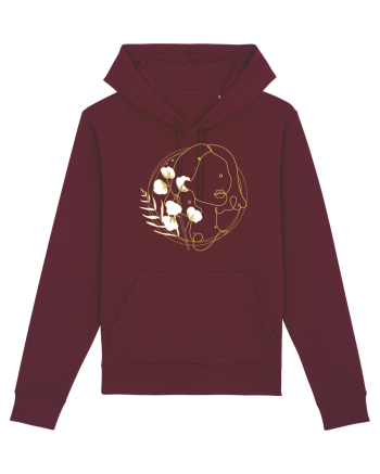 Yellow Line Art Feminin Burgundy