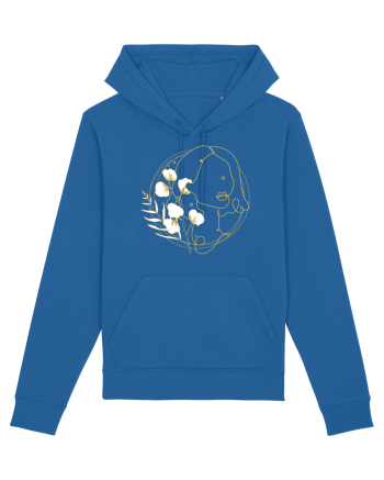 Yellow Line Art Feminin Royal Blue