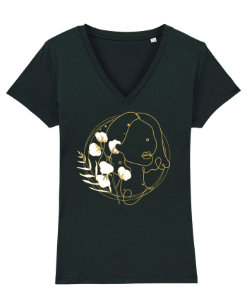 Yellow Line Art Feminin Black