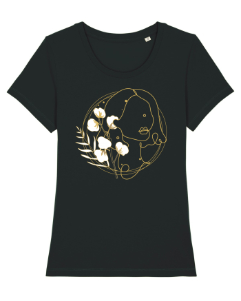 Yellow Line Art Feminin Black