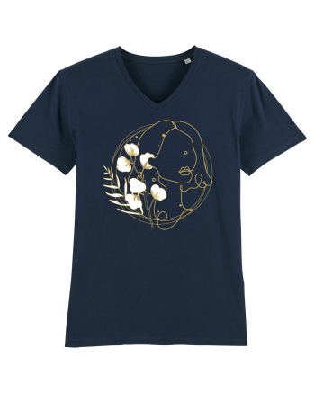 Yellow Line Art Feminin French Navy