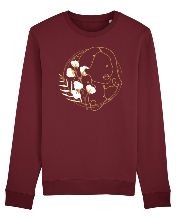 Yellow Line Art Feminin Burgundy