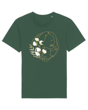 Yellow Line Art Feminin Bottle Green