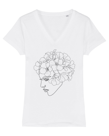 Floral Side Head White