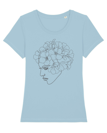 Floral Side Head Sky Blue