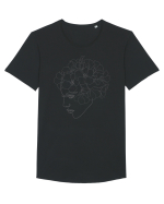 Floral Side Head Tricou mânecă scurtă guler larg Bărbat Skater