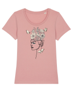 Butterfly Head Feminin Tricou mânecă scurtă guler larg fitted Damă Expresser