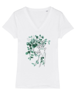 Green Head Feminin Tricou mânecă scurtă guler V Damă Evoker