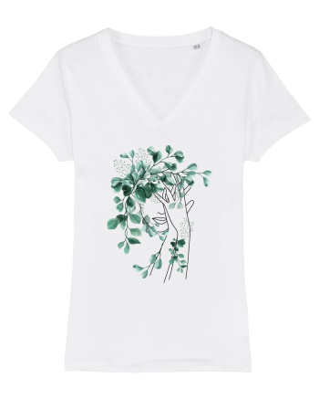 Green Head Feminin White