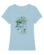 Green Head Feminin Tricou mânecă scurtă guler larg fitted Damă Expresser