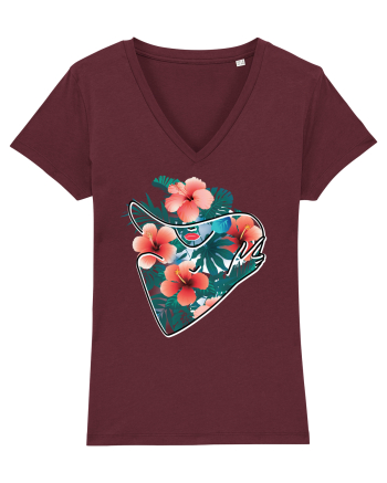 Hawaii Flowers Feminin Burgundy