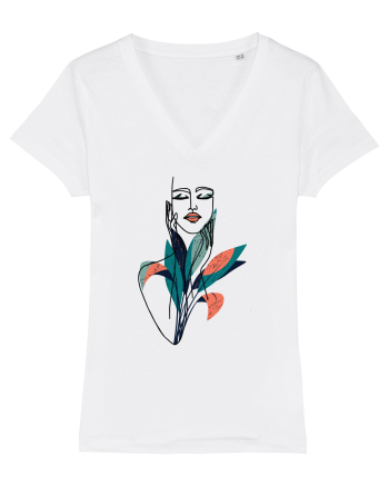 Red Floral Feminin White