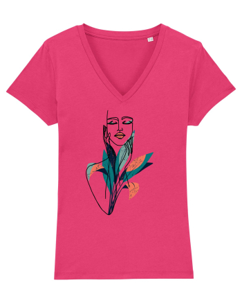 Red Floral Feminin Raspberry