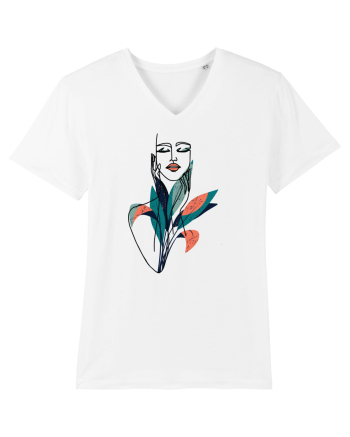 Red Floral Feminin White
